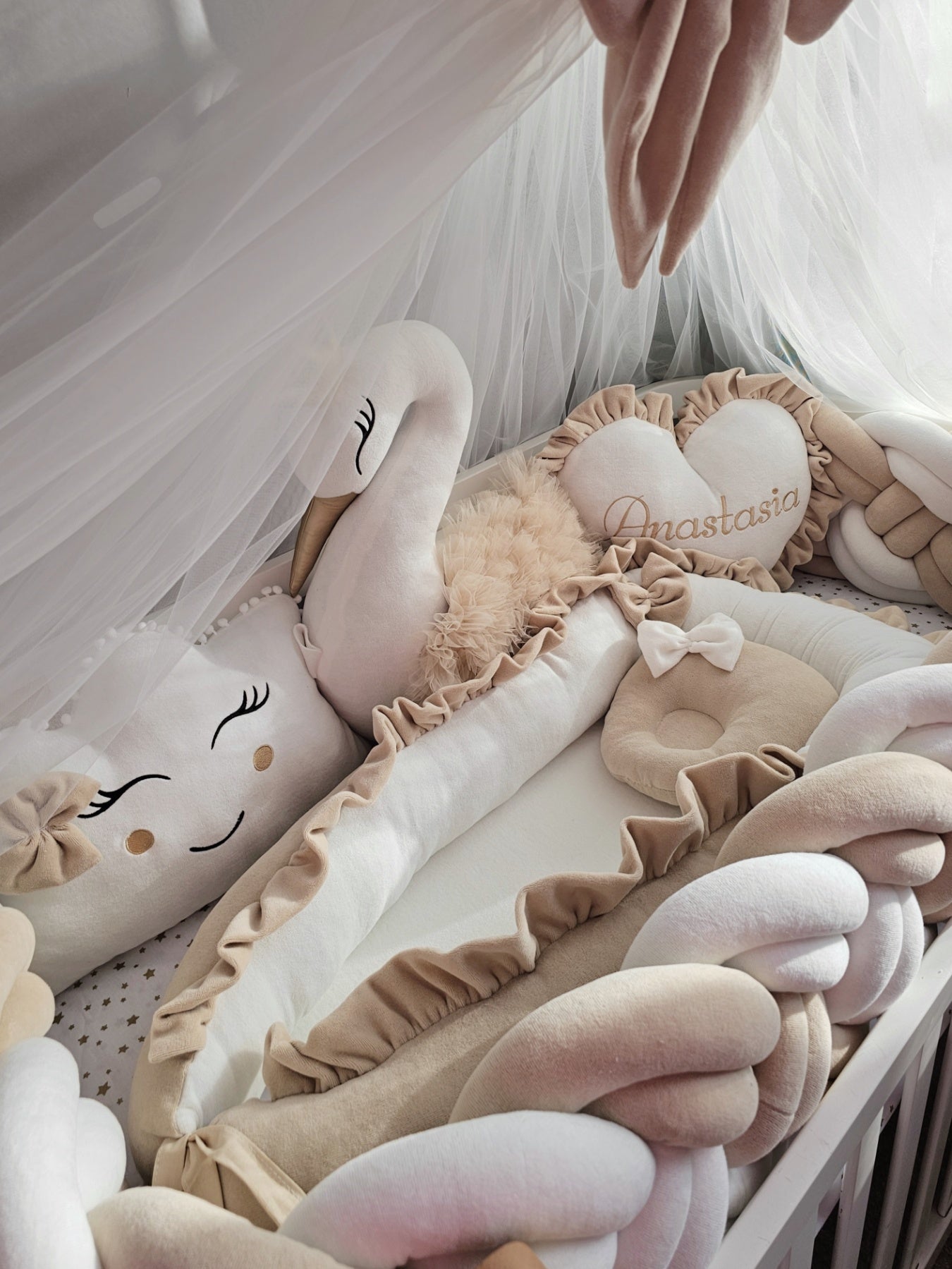 Personalized Baby Bedding Set creamy beige | Premium Nursery Decor