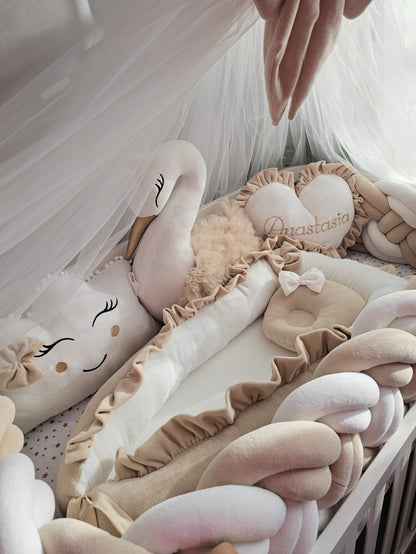 Personalized Baby Bedding Set creamy beige | Premium Nursery Decor