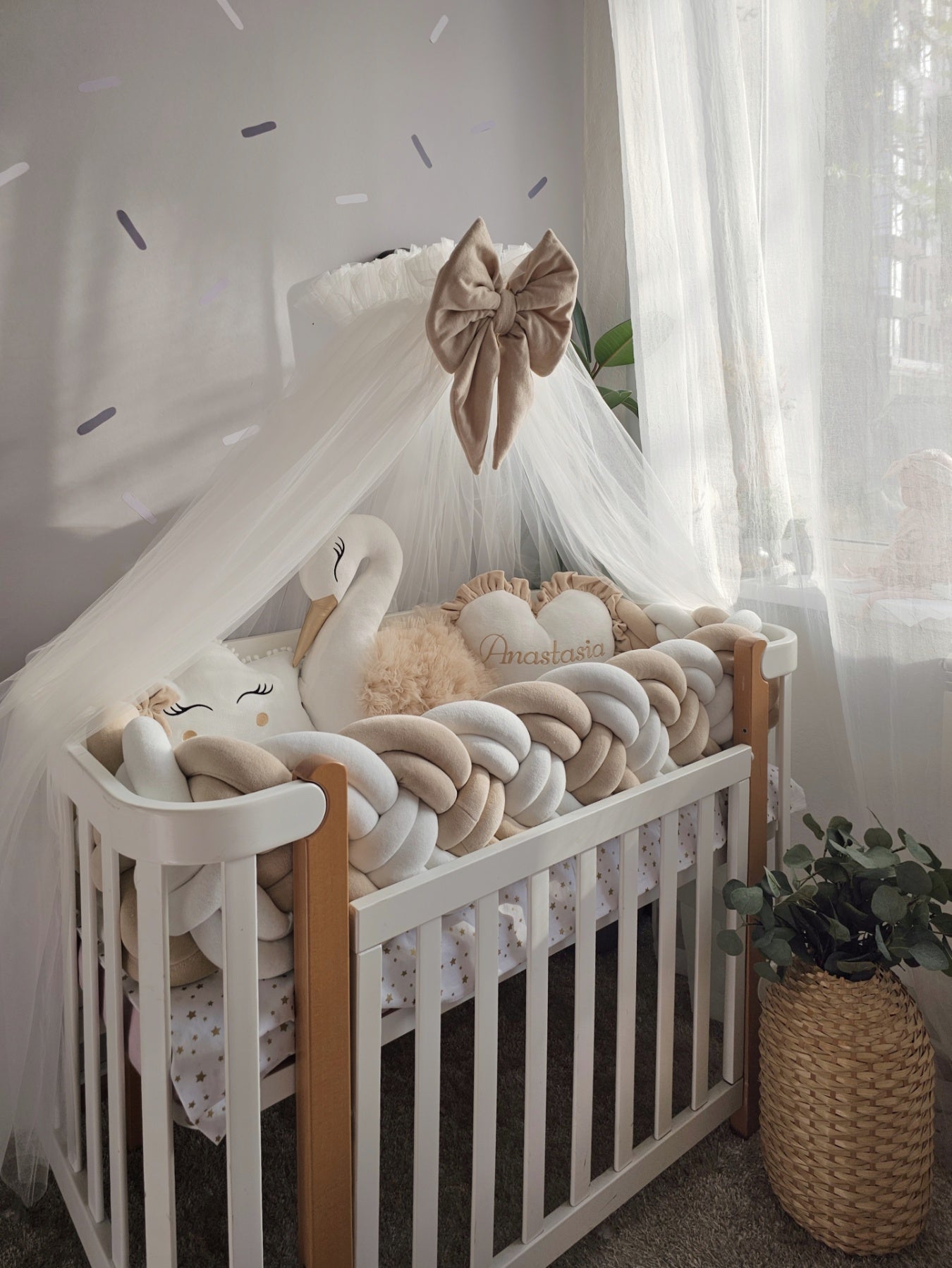 Personalized Baby Bedding Set creamy beige | Premium Nursery Decor