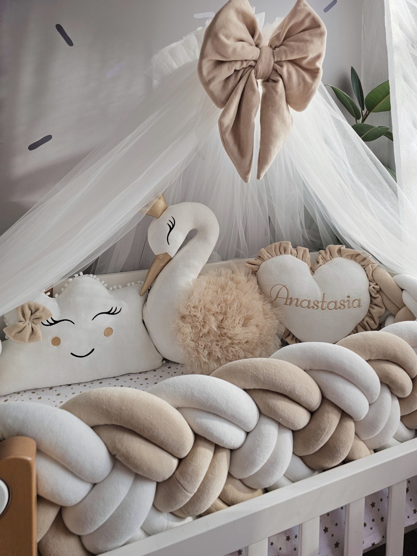 Personalized Baby Bedding Set creamy beige | Premium Nursery Decor