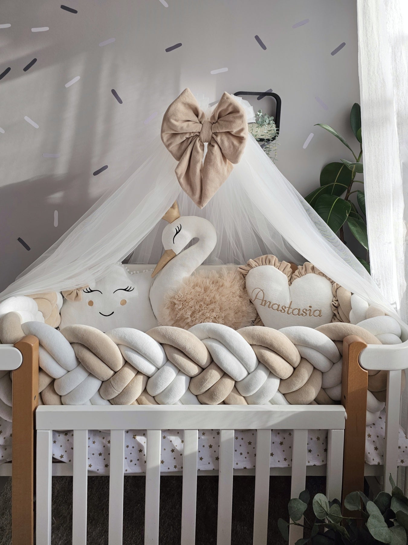 Personalized Baby Bedding Set creamy beige | Premium Nursery Decor