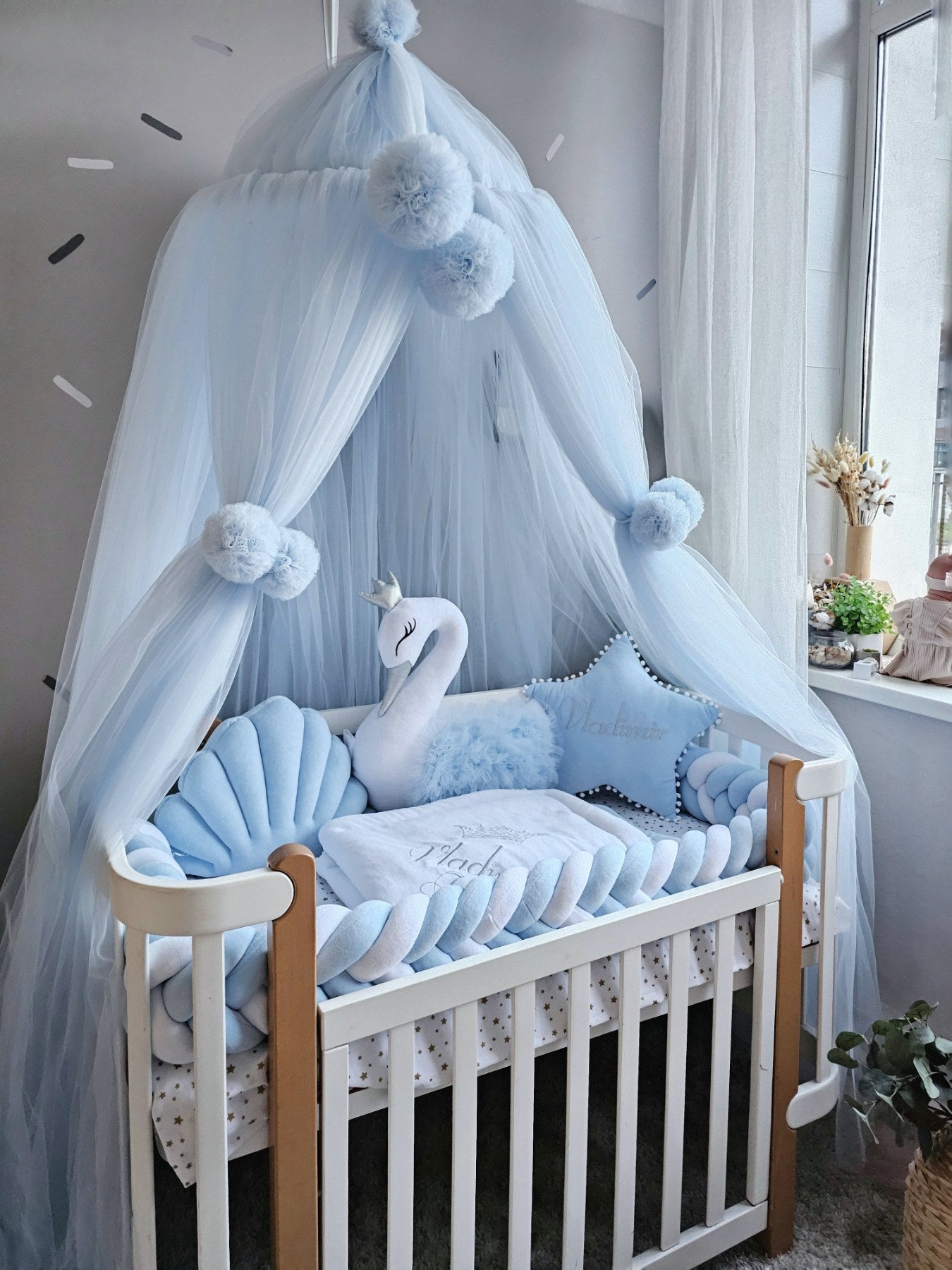 Blue Baby Crib Bedding Set for boys