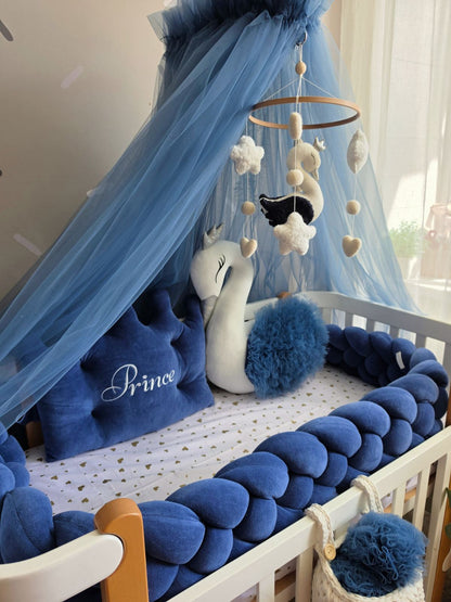 Baby Bedding Set Navy Blue - Personalized Boys Nursery Decor