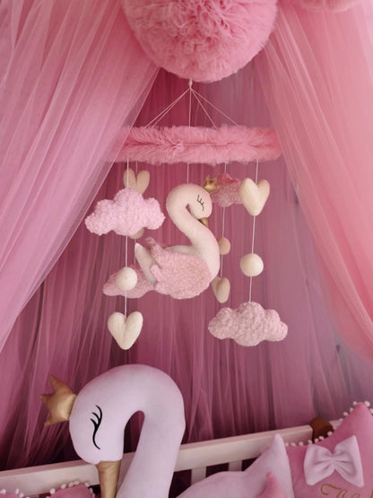 Baby Crib Mobile with Swan | Nursery Mobile