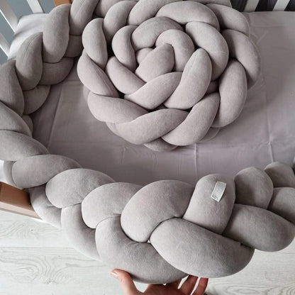 Crib bumper gray 15 cm - Braided