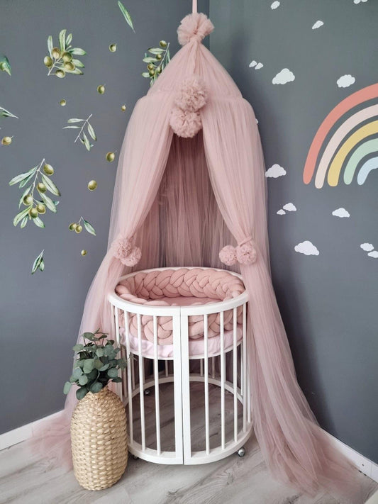 Light blush Princess baldachin, crib canopy - KariStudio