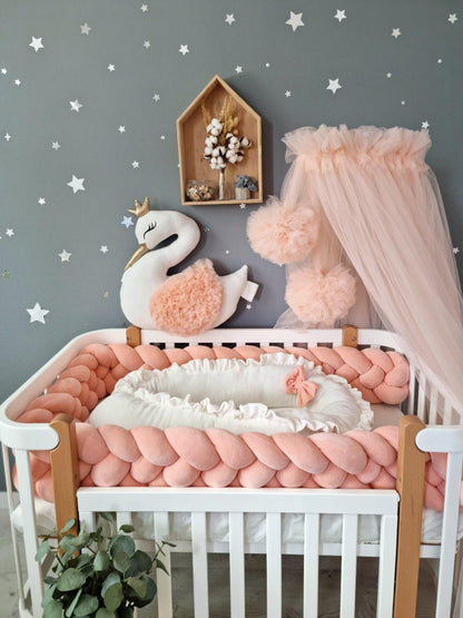Beige bed canopy curtains - KariStudio