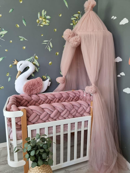Light blush Princess baldachin, crib canopy - KariStudio