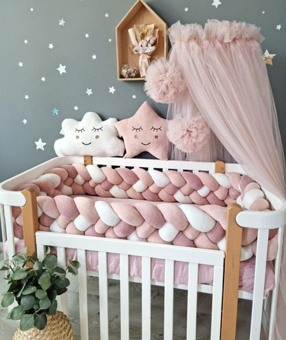 Beige bed canopy curtains - KariStudio