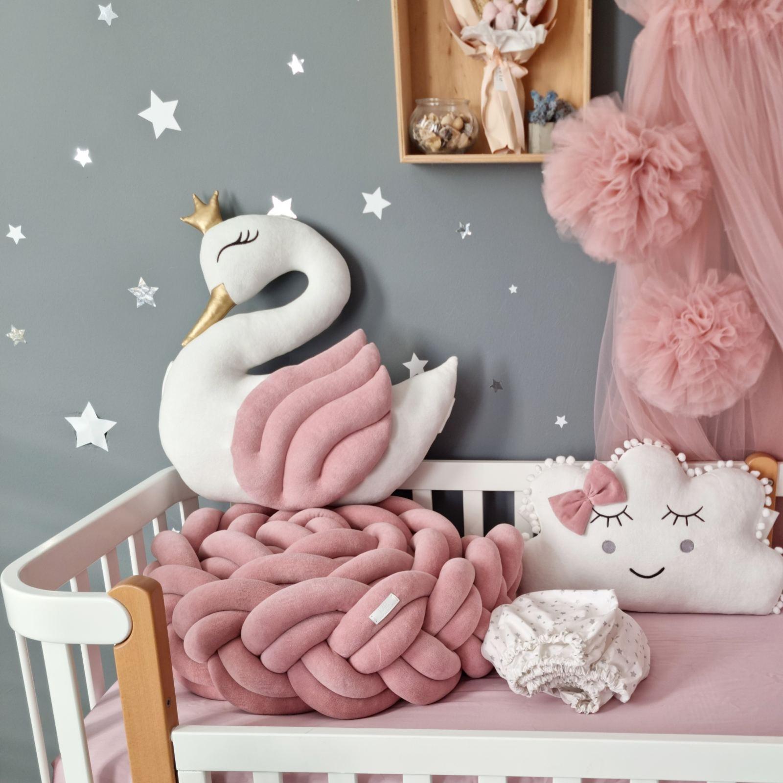 Princess Pillow swan blush, throw pillow - KariStudio