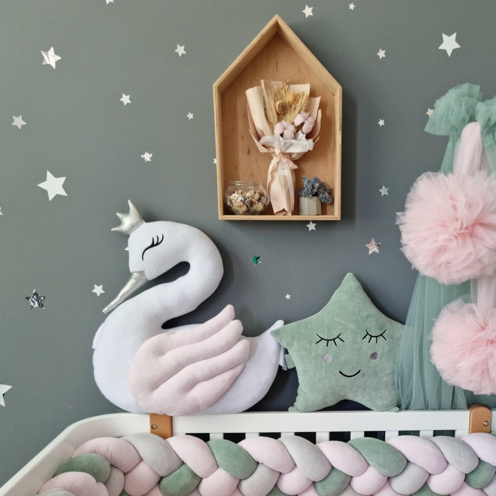 Princess Pillow swan blush, throw pillow - KariStudio