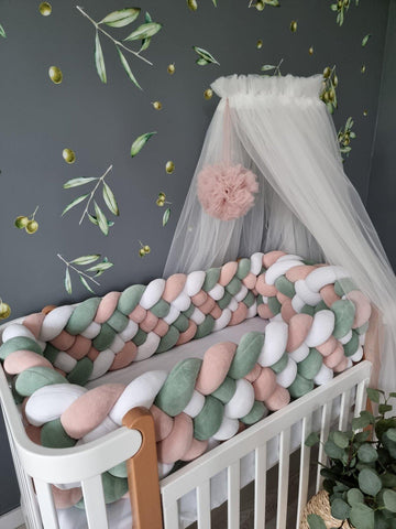 Baby crib braided clearance bumper