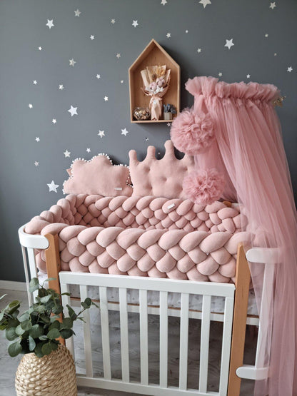 Triple braided crib bumper mixed colors - KariStudio