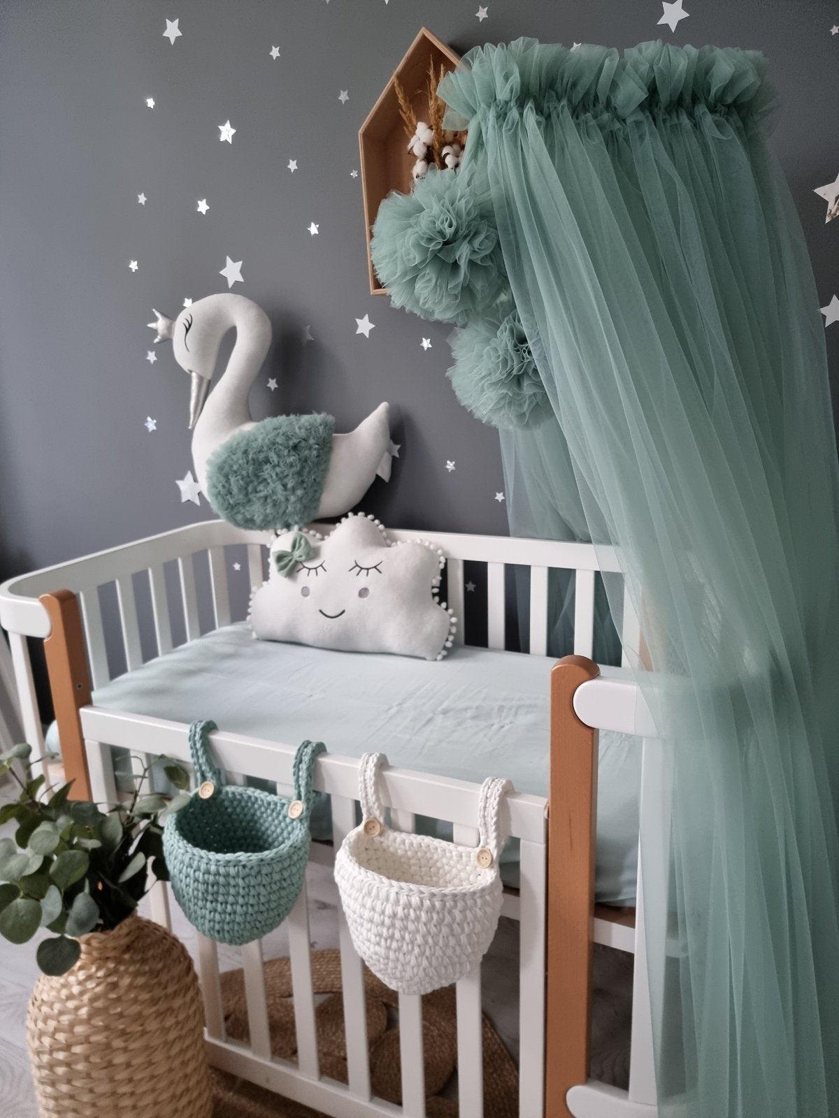 Beige bed canopy curtains - KariStudio