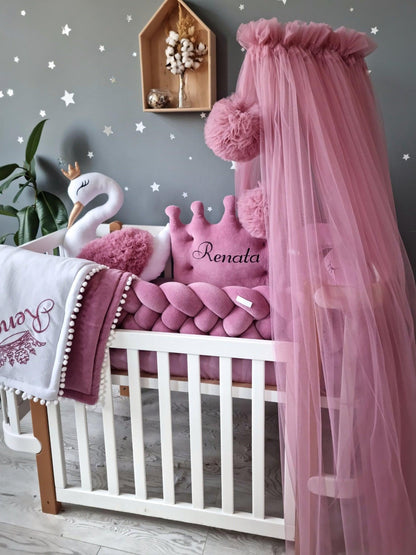 Beige bed canopy curtains - KariStudio
