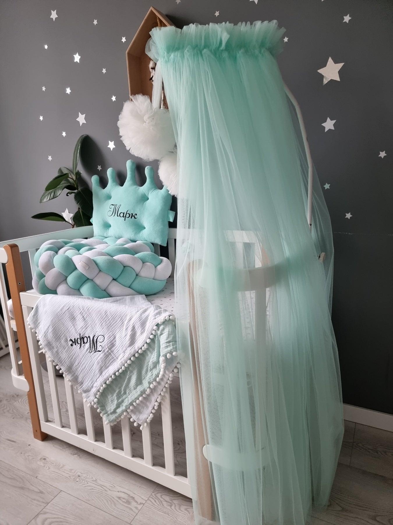 Beige bed canopy curtains - KariStudio