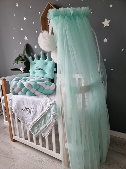 Beige bed canopy curtains - KariStudio