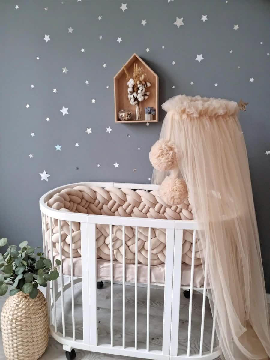 stokke cot bumper Braided crib bumper beige 25 cm