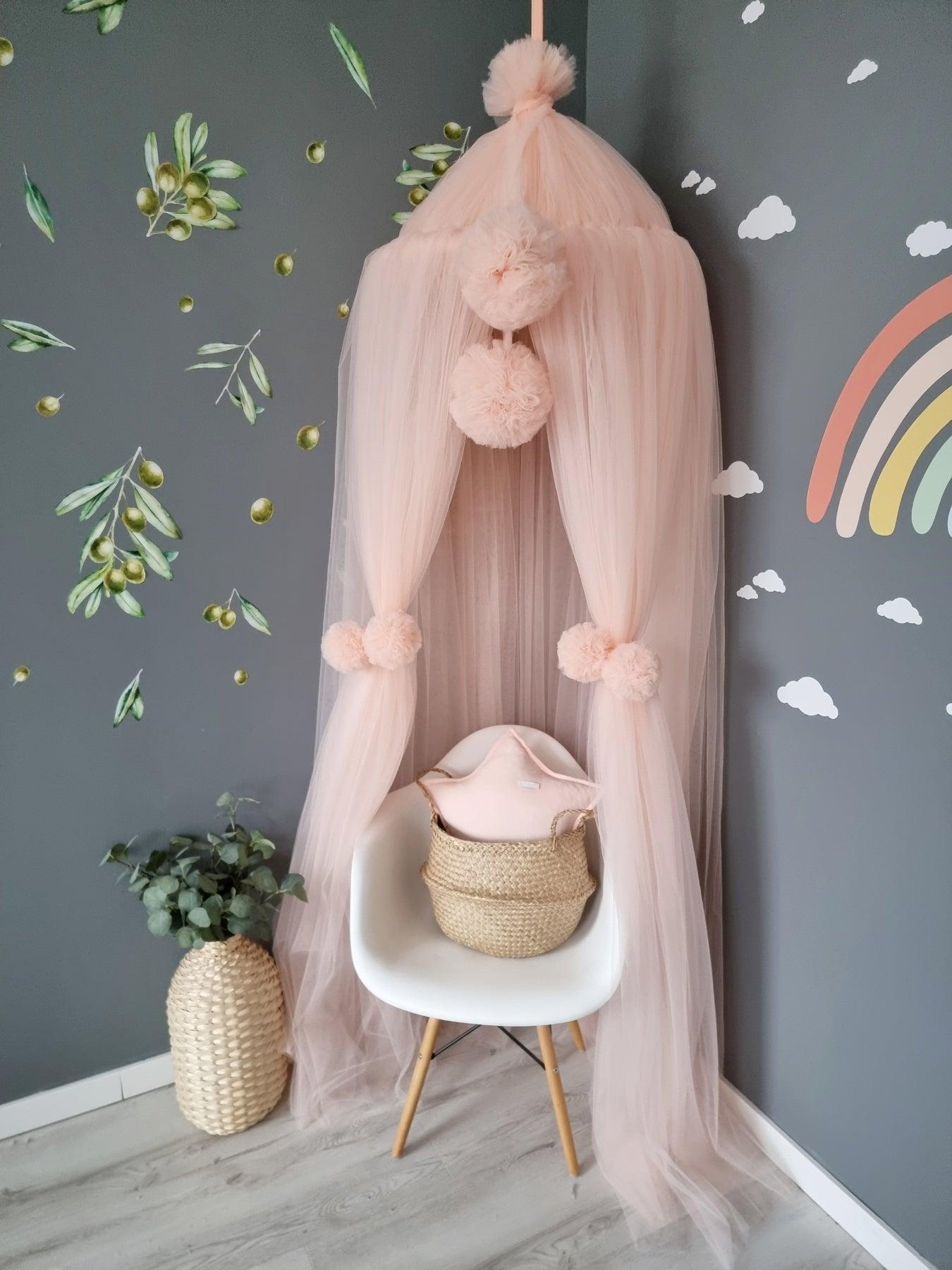 Light blush Princess baldachin, crib canopy - KariStudio