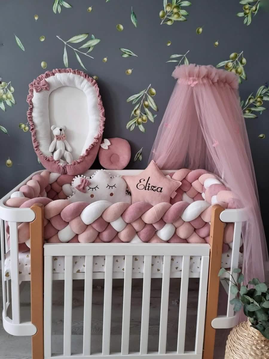 Personalized baby bedding set for girl blush 25 cm