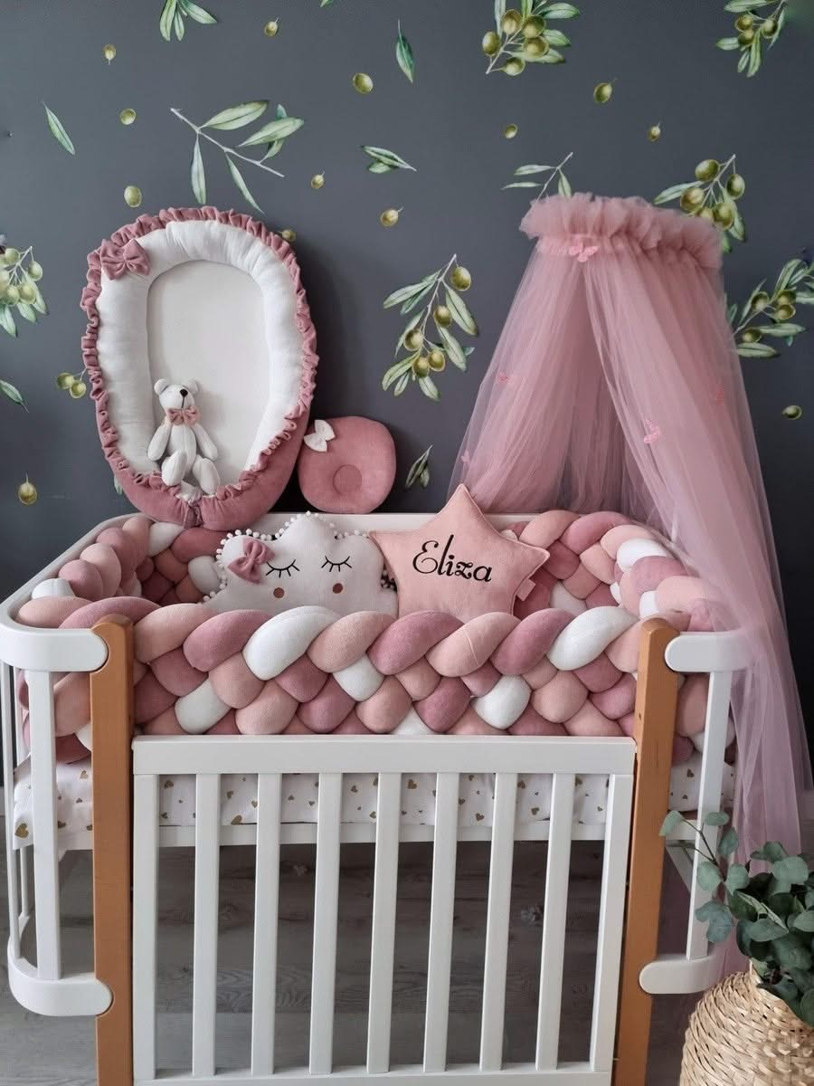 Personalized baby bedding set for girl blush 25 cm KariStudio