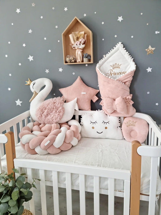 Personalized baby bedding set for girl blush 15 cm - KariStudio