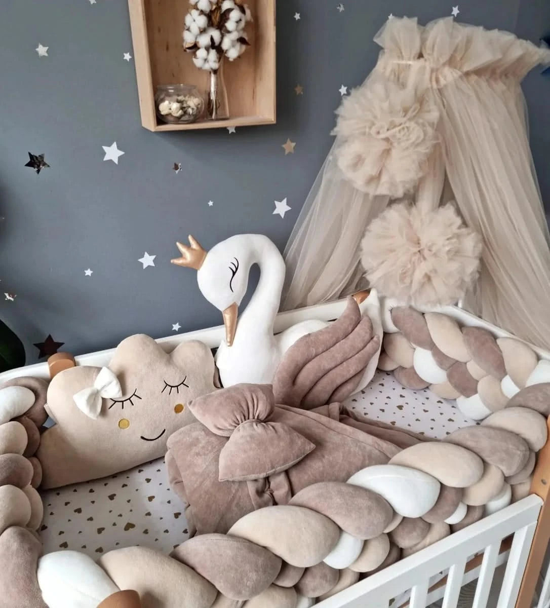 Beige crib bumper sale