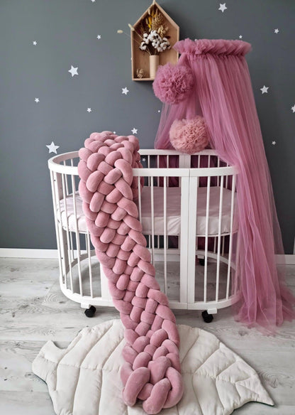 Triple braided crib bumper mixed colors - KariStudio