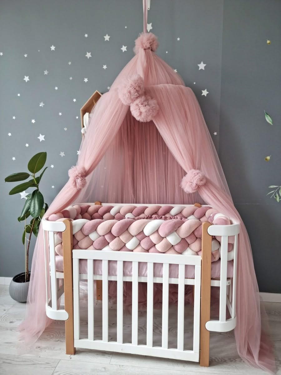 Personalized cot bumper set for girl blush KariStudio