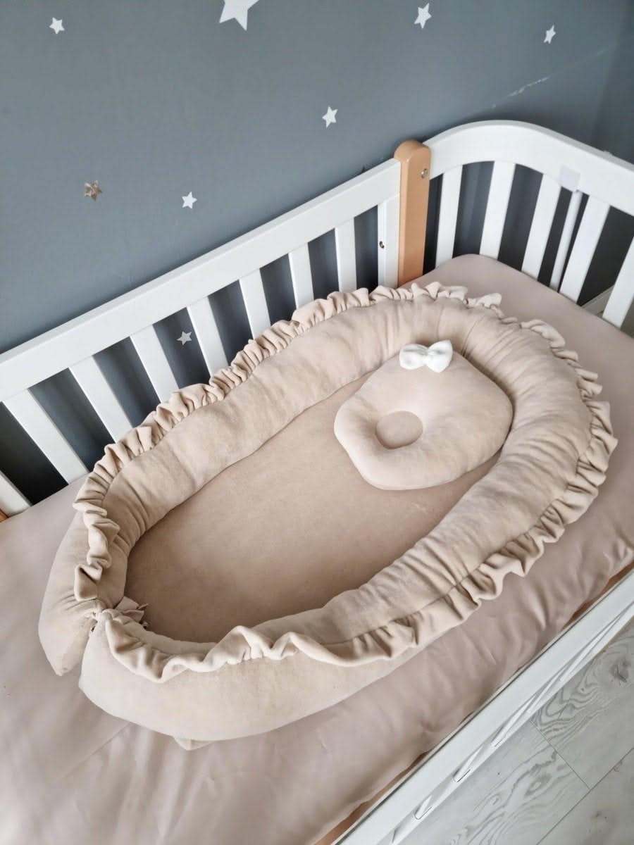 Personalized cot bumper set beige KariStudio